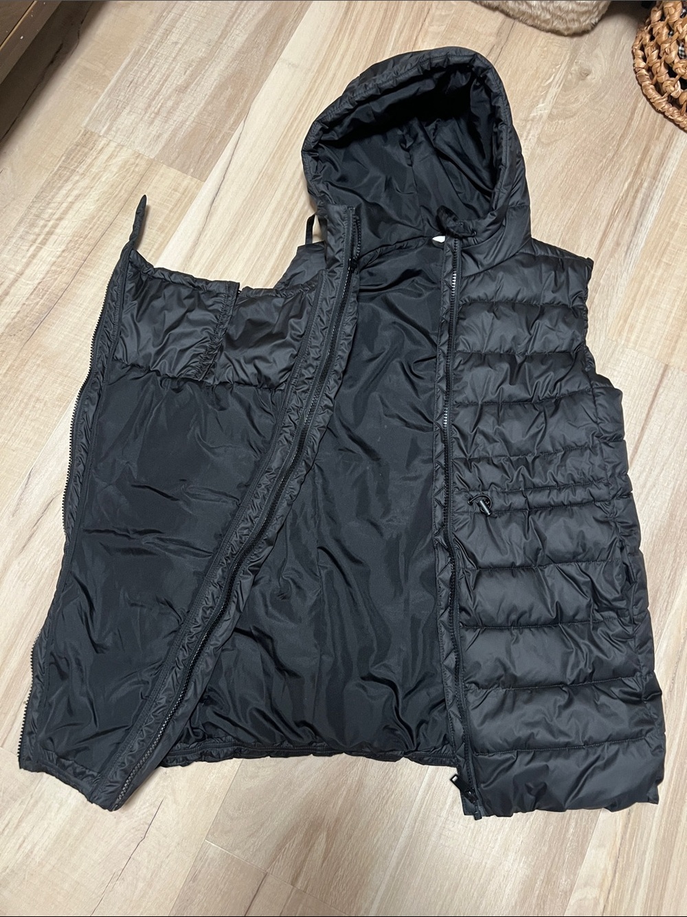 H&M Maternity Black Hooded Quilted Puffer Vest Size S